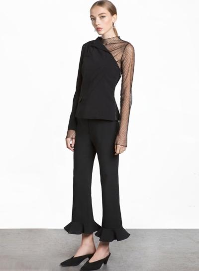 Oasap Simple Flounce Panel Wide Leg Pants