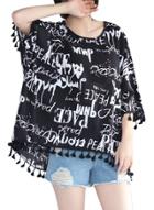 Oasap Loose Fit Printed High Low Tee With Tassel
