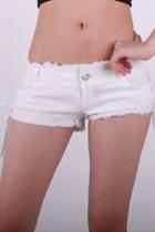 Oasap Raw Edge Shorts With Lace Up Side Detail