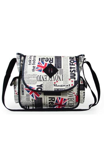 Oasap Uk Newspaper Printing Shoulder Bag