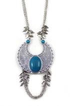 Oasap Silvery Cresent-pendent Necklace