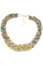 Oasap Vintage Multi-strand Weave Beaded Necklace