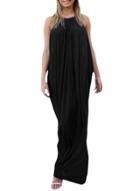 Oasap Women Boho Sleeveless Halter Loose Fit Maxi Dress