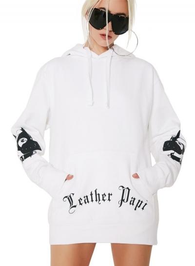 Oasap Fashion Loose Fit Letter Printed Pullover Hoodie