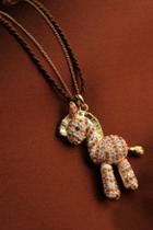 Oasap Rhinestone Embellished Horse Necklace