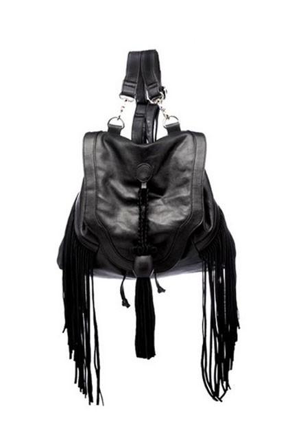 Oasap Black Chic Punk Tassel Detail Shoulders Bag