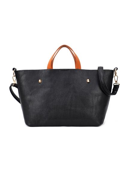 Oasap Leopard Print Inner Bag With Contrast Outer Shoulder Bag