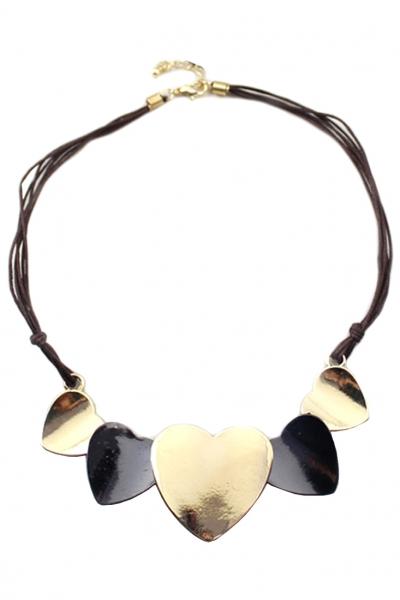 Oasap Multi-strand Heart Bib Necklace