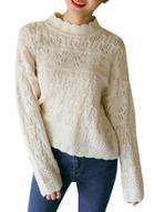 Oasap Women's Casual Long Sleeve Hollow Out Pullover Knitted Sweater