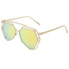 Oasap Unisex's Fashion Metal Frame Flat Mirrored Lens Polygon Sunglasses
