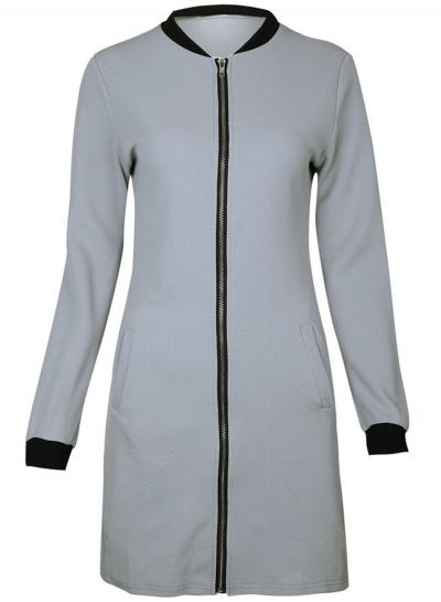 Oasap Fashion Long Sleeve Full Zip Coat