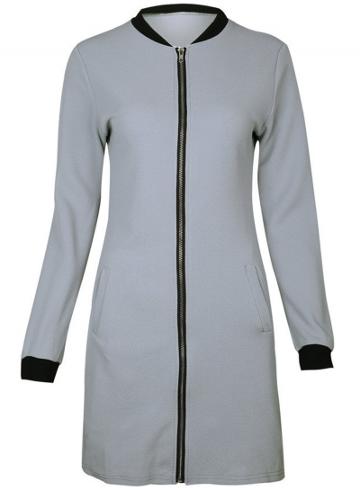 Oasap Fashion Long Sleeve Full Zip Coat