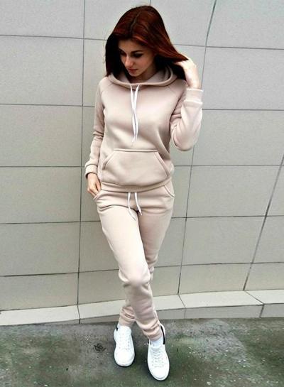Oasap Fashion 2 Piece Sweatshirt Pants Sports Set