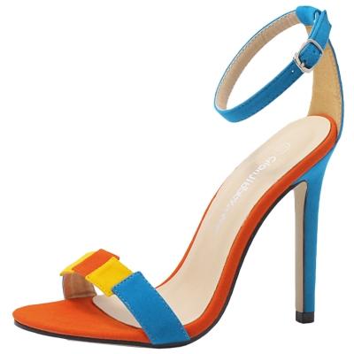 Oasap Peep Toe Ankle Strap High Stiletto Heels Sandals