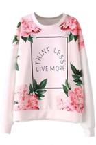 Oasap Essential Floral Pink Sweatshirt