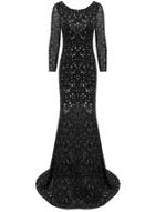 Oasap Women's Backless Sequin Maxi Club Party Evening Dress