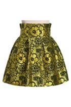 Oasap High Waisted Embroidered A-line Skirt