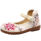 Oasap Floral Embroidery Flat Old Beijing Canvas Shoes