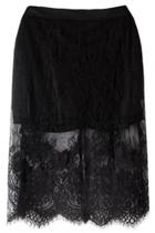 Oasap Black Crochet Lace Sheath Skirt