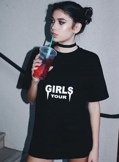 Oasap Letter Printed Short Sleeve Casual Loosetee