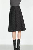 Oasap Elegant Jacquard Pleated High Waist Skirt