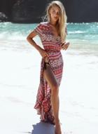 Oasap Bohemian V Neck Pattern Print Maxi Dress