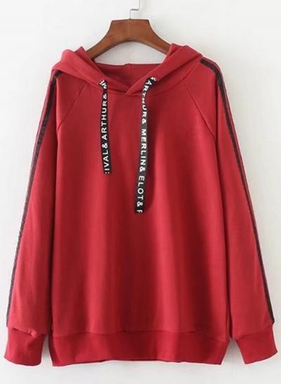 Oasap Fashion Drop Shoulder Drawstring Hoodie