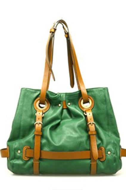 Oasap Contrast Color Straps Embellished Shoulder Bag