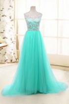 Oasap Fashion Lace Sleeveless O Neckline Dress