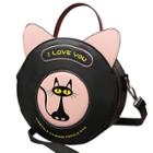 Oasap Pu Crossbody Round Cartoon Cat Shoulder Bag