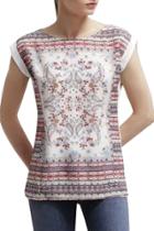 Oasap Women's Fashion Summer National Wind Print Pullover Tee