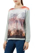 Oasap Grey Panorama Long-sleeves Sweatshirt