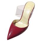 Oasap Pointed Toe Stiletto Heels Slingback Cow Leather Pumps