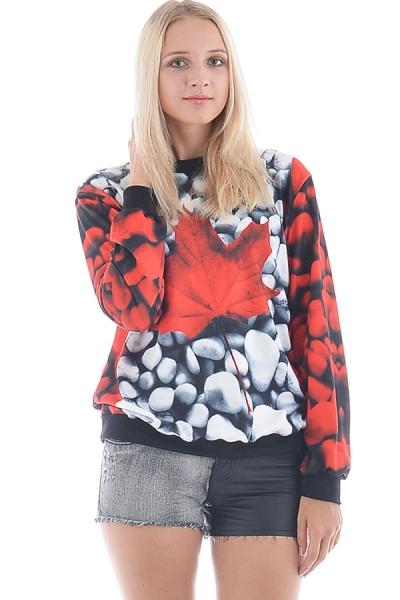 Oasap Maple Leaf Sweatshirt