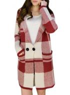 Oasap Women's Long Sleeve Plaid Double Breasted Knitted Sweater Cardigan