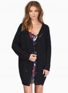 Oasap V Neck Single Breasted Open Front Cardigan