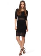 Oasap Round Neck Mesh Panel Slim Dress