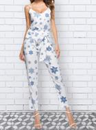 Oasap 2 Piece Snowflake Printed Pants Set