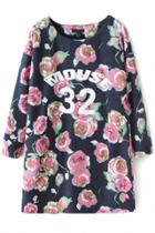 Oasap Mouse 32 Blossoming Rose Long Sweatshirt