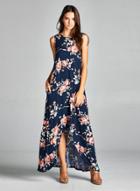 Oasap Bohemian Floral Printed Sleeveless High Low Maxi Dress
