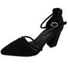 Oasap Pointed Toe Ankle Strap Club Pumps