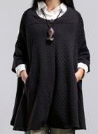 Oasap Fashion Loose Fit Batwing Sleeve Pullover Cloak Coat