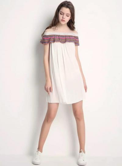 Oasap Off Shoulder Ruffle Loose Fit Dress