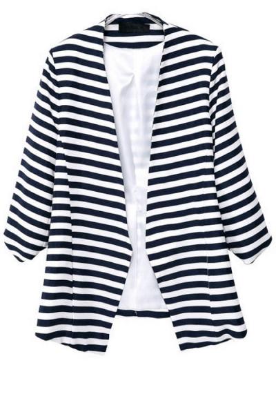 Oasap Vertical Striped Blazer