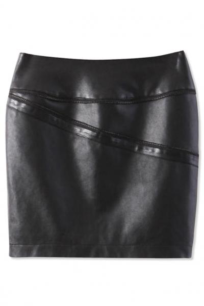 Oasap Sexy Black Pu Mini Skirt