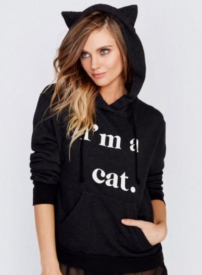 Oasap Cute Letter Graphic Pullover Hoodie With Pocket