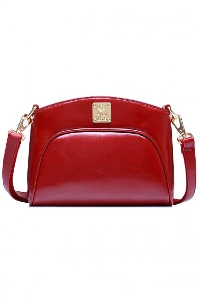Oasap Minimalist Sleek Pu Leather Square Shoulder Bag