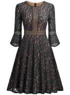 Oasap Vintage Flare Sleeve Hollow Out Lace A-line Dress