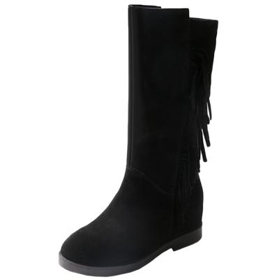 Oasap Height Increasing Mid-calf Boots With Tassel