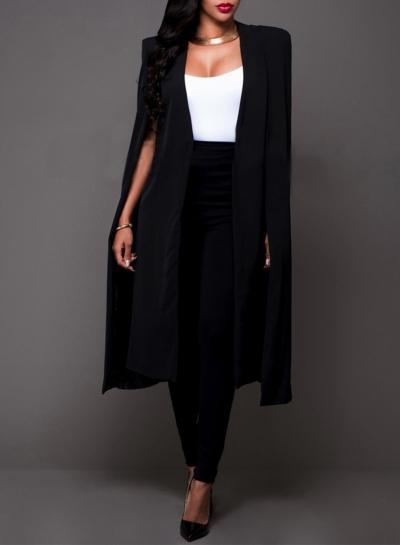 Oasap Fashion Solid Open Front Cape Coat